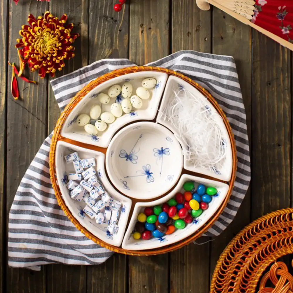 Bat Trang Rattan Ceramic Tray - Ảnh 3