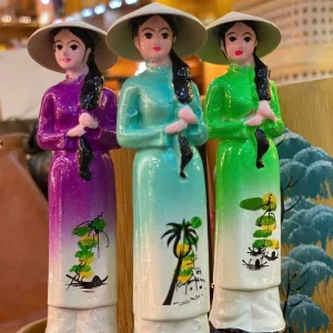 Porcelain Ao Dai Girl Statue